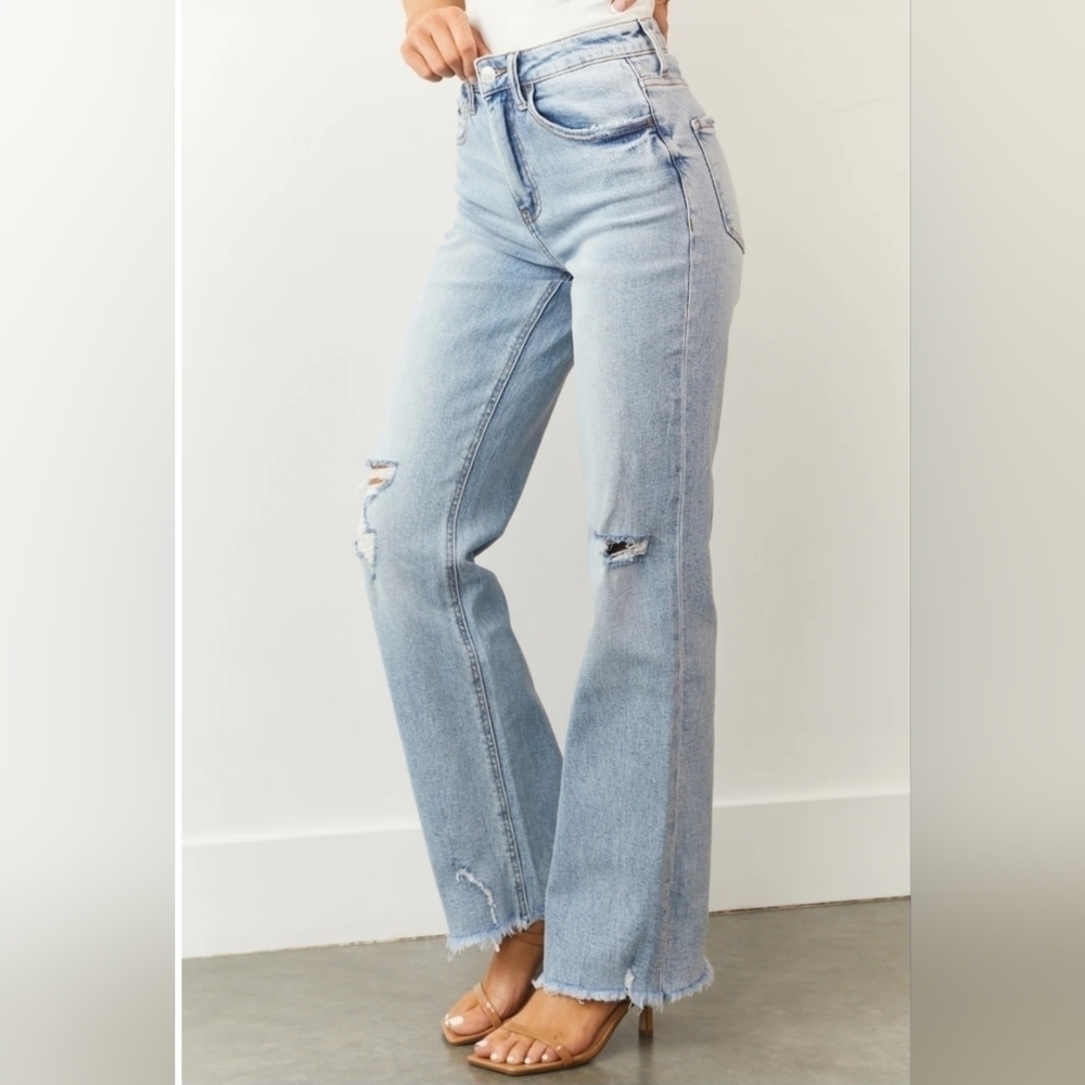 Vervet By Flying Monkey HR 90s Vintage Light Wash Wide Leg Jeans Dad Various NEW - Picture 3 of 15